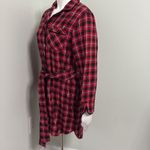 Lands' End  Womens Red Checkerboard Flannel Cotton Sleep Shirt Dress SMALL Photo 5