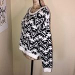 Wet Seal Fuzzy Black & White Geometric Print Sweater Very Soft Size XL Photo 1