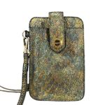 Lodis Gold Iridescent Shimmer Leather ID Holder Wristlet Photo 1