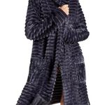 Anthropologie Mariposa Faux Fur Ribbed Wrap Belted Robe Dark Gray Size XS/S Photo 0