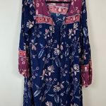 Billabong  | Blue and Purple Long Sleeve Dress Lace Up Neck Size Medium Photo 6