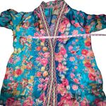 Johnny Was STALLION YENA KIMONO Reversible Silk Colorful Floral Beaded Medium Photo 9