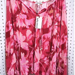 Kathy Ireland Floral Print Pleated Long Sleeve Blouse Top Women Size L Photo 0