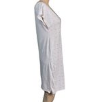 Banana Republic  Womens T Shirt Dress Studded Pullover Cream Silver Small Photo 2