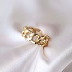 Boutique Chunky Gold Chain Ring Adjustable 4-9 Photo 0