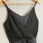 ZARA Bodysuit Pleated Draped Black Top Buttons Women Size Small Spaghetti Straps Photo 5