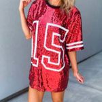 Boutique Sequin Game Day Jersey Dress Photo 0