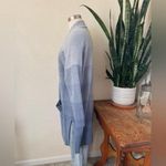 Athleta Wool Cashmere Cardigan Wrap Sweater Size L light blue to blue natural fibers Photo 5