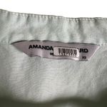 Amanda Uprichard  Diego Light Blue Linen Puff Sleeve Split Neck Top Size XS Photo 6