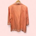 Bob Mackie Cute  NWT peaches and cream linen blend oversized blazer embroidery Photo 2