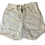 Vintage 90s High Waist Distressed Eyelet Ruffle White Shorts Michael G Size 5 Photo 0