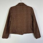 Talbots  Fringe Tweed Cropped Jacket Blazer Women’s 2 Brown Double Breasted Photo 5
