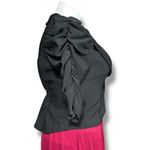 Urban Rose Y2K Womens Blazer Suit Jacket Cropped Ruched Puffed Sleeve Black Lar Photo 1