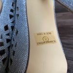 Bommilel sz 8 silver shinny glitter‎ cutout ankle Y2K open toe heels Photo 5