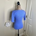 Michael Stars NTM: Cowl Neck Blouse in Medium Blue Color with Ruched Waist Sz OS Photo 13