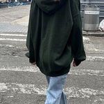 Brandy Melville Green Christy Zip Up Hoodie Photo 1