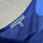 Naked Zebra Sheer Blue Asymmetrical Hem Tank Top | Size Small Photo 1