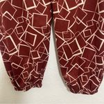 Boho Smocked Waist Pants | Red Geometric Print | S Photo 5