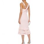 CINQ A SEPT Pale Pink Kimora Dress Ruffle Detail Sleeveless Crepe Womens Size 4 Photo 1