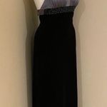 Js Boutique halter satin/velvet black/gray long dress  Size 10 Photo 1