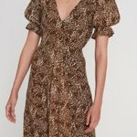 Faithfull the Brand Maggie Midi Dress Puff Sleeves in Leopard Sz 6 NEW Photo 6