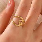 Boutique Minimalist Knot Ring | 14k Yellow Gold Plated Sterling Silver Photo 4