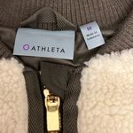 Athleta Responsible Down Puffer/Fleece Tundra Vest | Two Toned Olive/Cream | M Photo 5