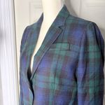 J.Crew wool preppy Plaid Women's Blazer Blue and Green schoolboy size 4 Photo 1