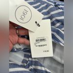 1901  Cropped Halter Jumpsuit Color Striped Chambray & White Size 12 Petite Photo 9