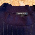 Leo & Ugo Paris France Vertical Metallic Blue Sweater Size 1 US 4 Top Rtl $245 Photo 5