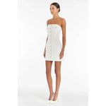 Amanda Uprichard Teyana Dress in White Medium New Womens Denim strapless Mini Photo 10