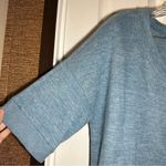 Cherish  Blue Fuzzy Knit V Neck Short Sleeve Sweater Top size Small Photo 3