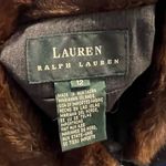 Ralph Lauren Lauren  Vintage Wool Faux Fur Collar Blazer Jacket Gray Brown 12 Photo 7