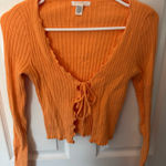 Full Tilt Orange Tilly’s Tie Front Long Sleeve Top Photo 0