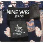 Nine West Ladies Blouse Top Size L Paisley's Long Sleeve Double Tie Up V-Neck Photo 7