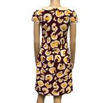 Vintage Handmade Collared Bow Keyhole Short Puff Sleeve Textured Midi Dress M Red Size M Photo 6