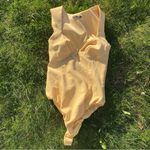 ZARA Light Yellow Bodysuit with Plunging Neckline. Photo 6