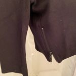 Alice + Olivia Black crop top, long sleeve, leather destails, zippers Photo 4