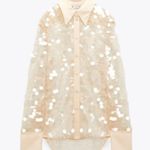 ZARA | Semi Sheer Sequin Shirt Top Photo 3