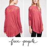 Free People Spring Valley Pullover Knit Lace Burgundy Thermal Top Sweater XXS Photo 1