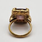 Vintage Sarah Coventry Gold Tone & Purple Glass Adjustable Ring Photo 5