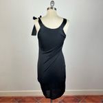 Maje  Charcoal Tie Shoulder Dress Photo 6