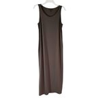 Eileen Fisher Scoop Neck Jersey Midi Dress Bark Brown Size S Photo 5