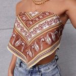 SheIn Paisley Print Tie Back Tube Top Photo 1