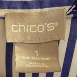 Chico's Chico’s blouse button front elephant print striped Medium Photo 5