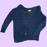 Aerie Vintage y2k  Navy Blue Chunky Knit Button Up Cardigan 🔥 Photo 0