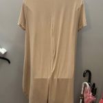 Elegant Tan Women's Dress Long Shirt Beige 4X NYC Cowl Neck Short Sleeve Spring Photo 2