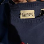 Classic Elements  Womens Crew Neck‎ Sweatshirt Blue Fall Barn Large Vintage NWT Photo 3