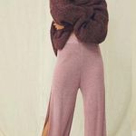 Free People RARE! Split Open Side Leg Ankle Wide Leg Knit Pants Size S Photo 0