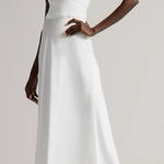 Ted Baker NEW  Ivena Asymmetric Knit Bodice Dress With White Satin Skirt Size 3 Photo 0